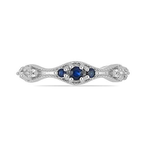 BUY REAL BLUE SAPPHIRE GEMSTONE RING IN STERLING SILVER